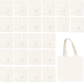 25 Pcs Mini Tote Bag Reusable Grocery Bags Blank Canvas Tote Bags DIY Sacks Gift Bags for Kids DIY Craft Party Favors (8.5 x 8 Inch)