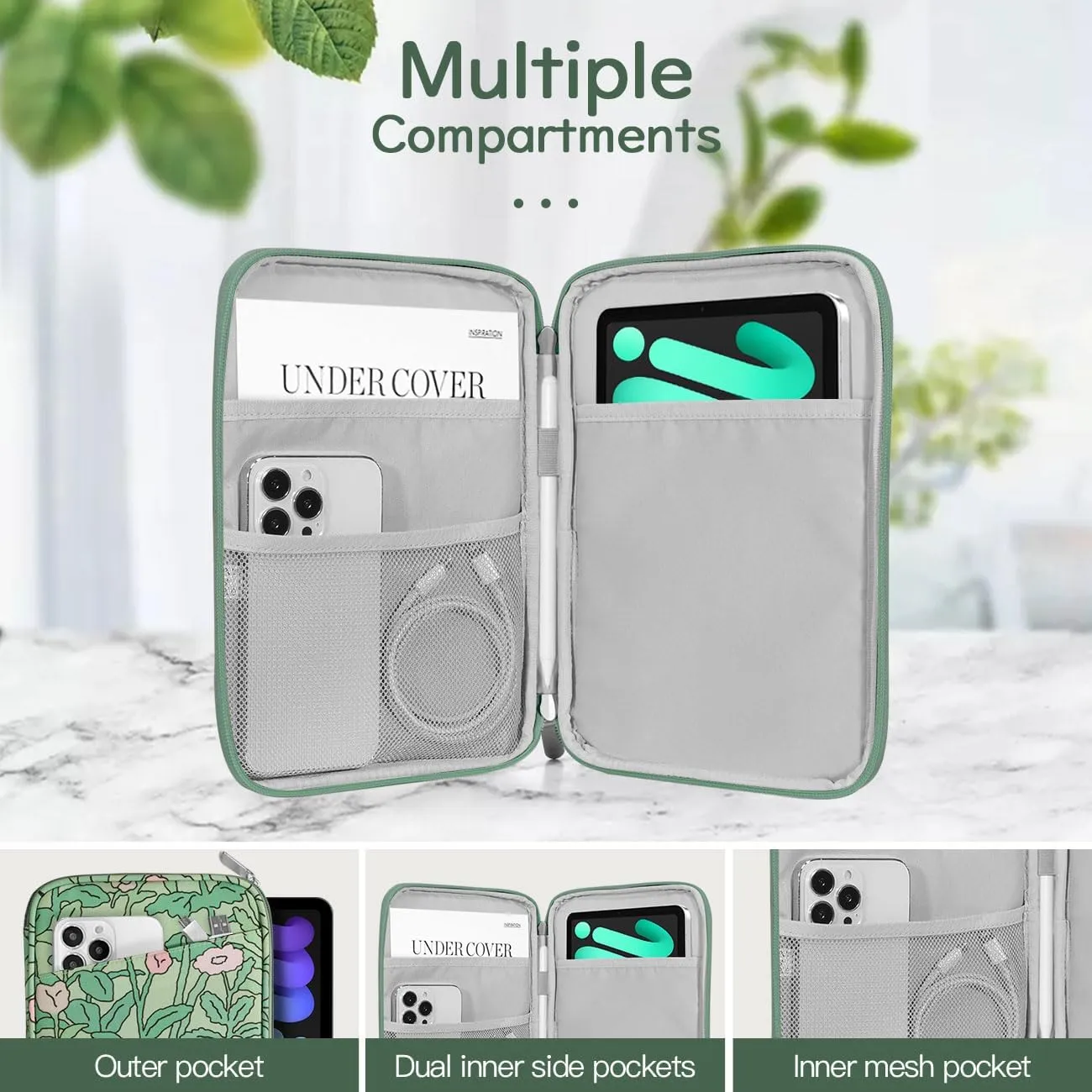 8-9 Inch Tablet Sleeve Bag Carrying Case for iPad Mini 7th/6th 8.3" 2024/2021, iPad Mini 5/4/3/2/1 7.9", Galaxy Tab A9/A7 Lite 8.7", Tab M8 8"/M9 9", Papaver Rhoeas