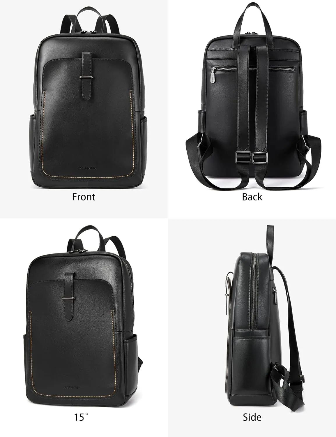 BOSTANTEN Leather Laptop Backpack for Women,15.6 inch Computer Backpack Purse College Daypack Work Travel Bag