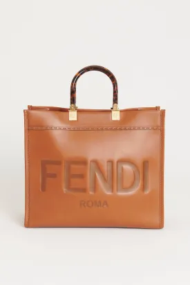 Brown Calfskin Preowned Sunshine Shopper
