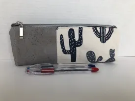 Cactus Canvas and Cork Pencil Pouch