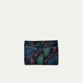 Card Holder | Blue Rainbow Snake Print