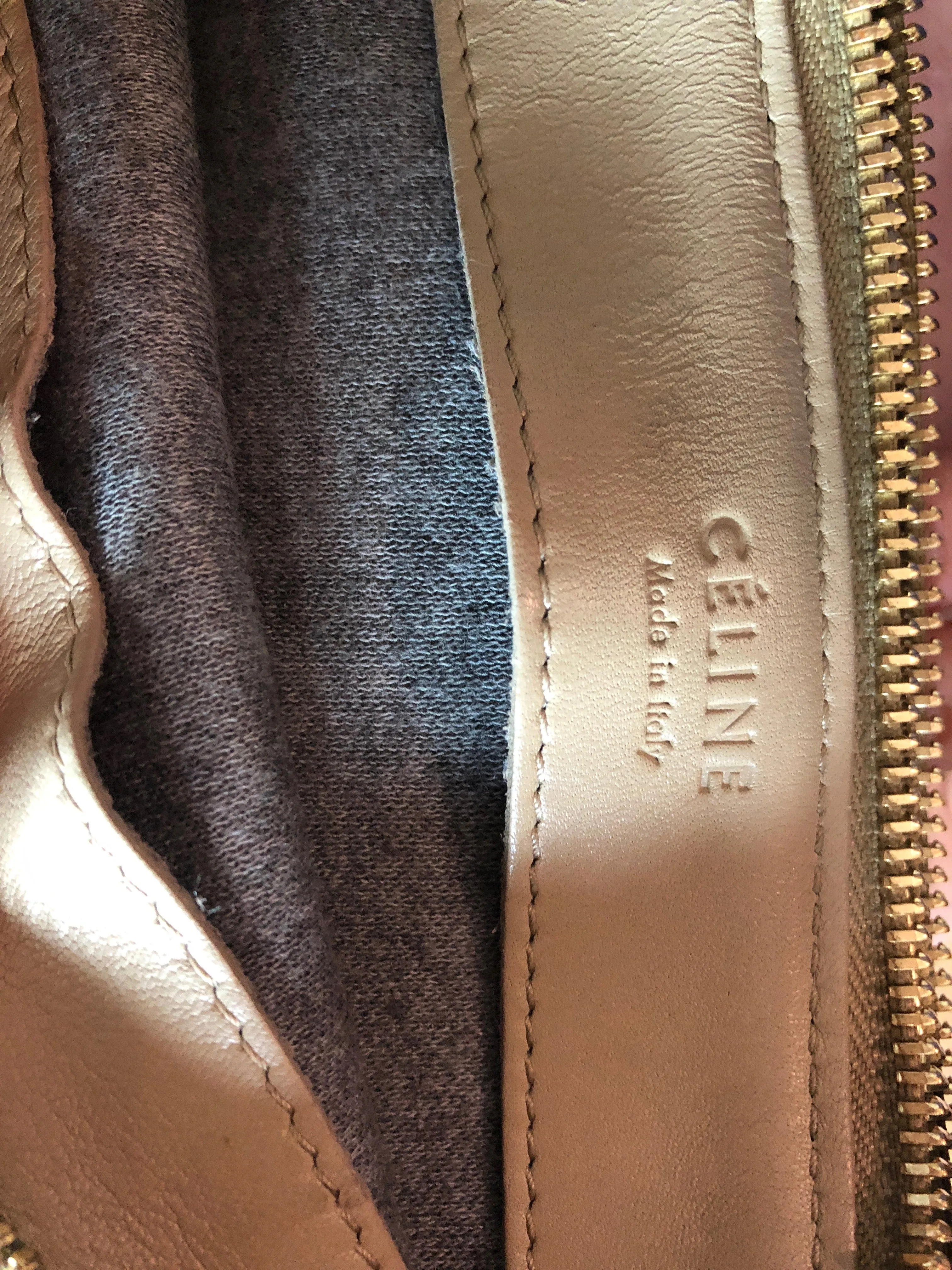 Celine Solo Small Trio Pouch Crossbody Bag in Beige
