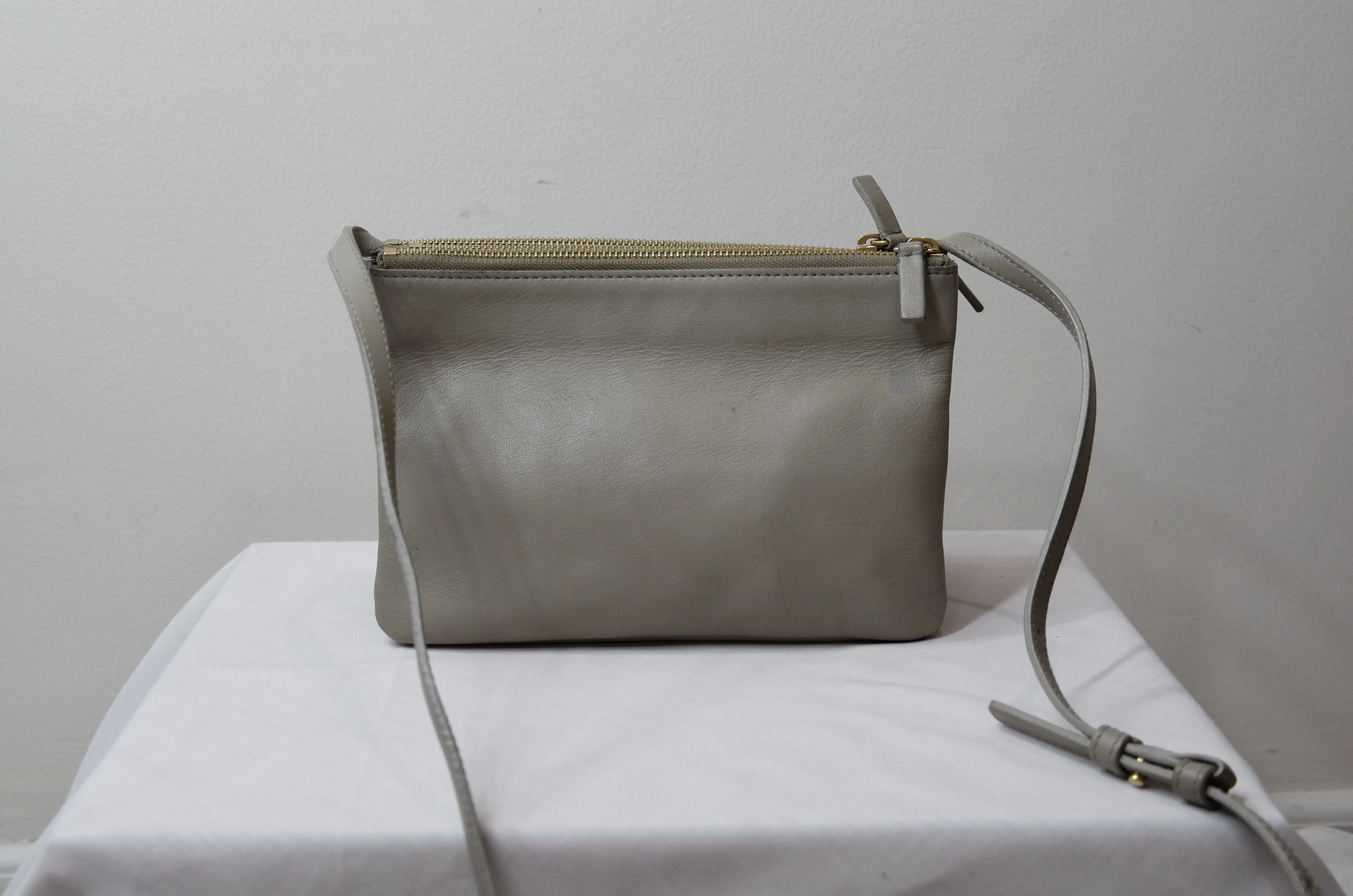 Celine Solo Small Trio Pouch Crossbody Bag in Beige
