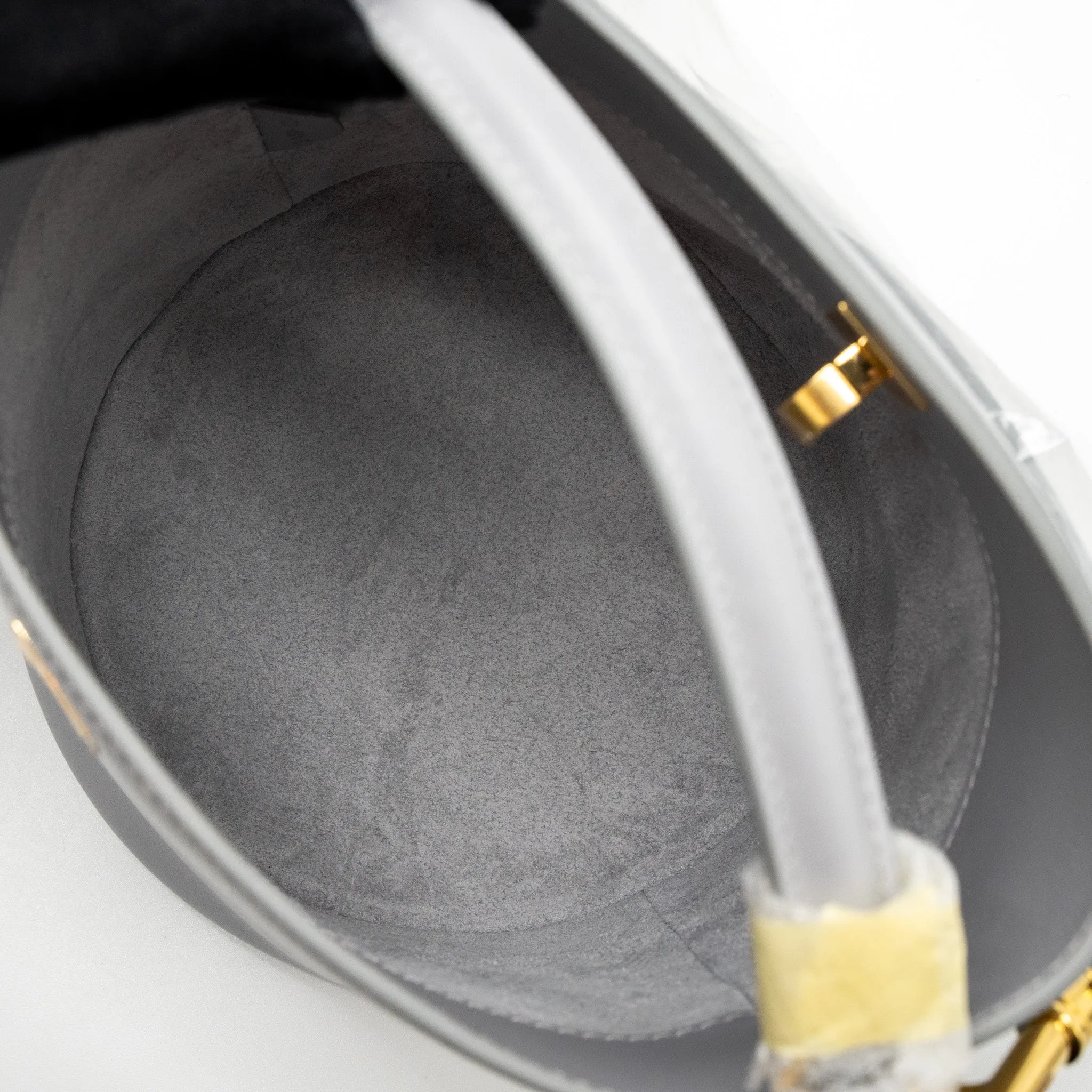 Celine Teen Bucket Bag Calfskin Light Grey