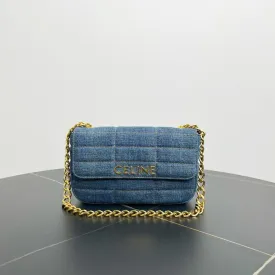 Celine Teen Medium Denim Chain Shoulder Bag