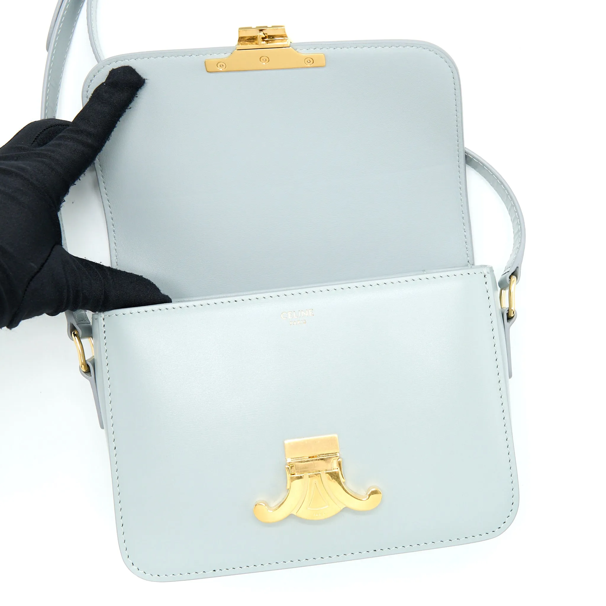 Celine Teen Triomphe Bag Calfskin Mineral