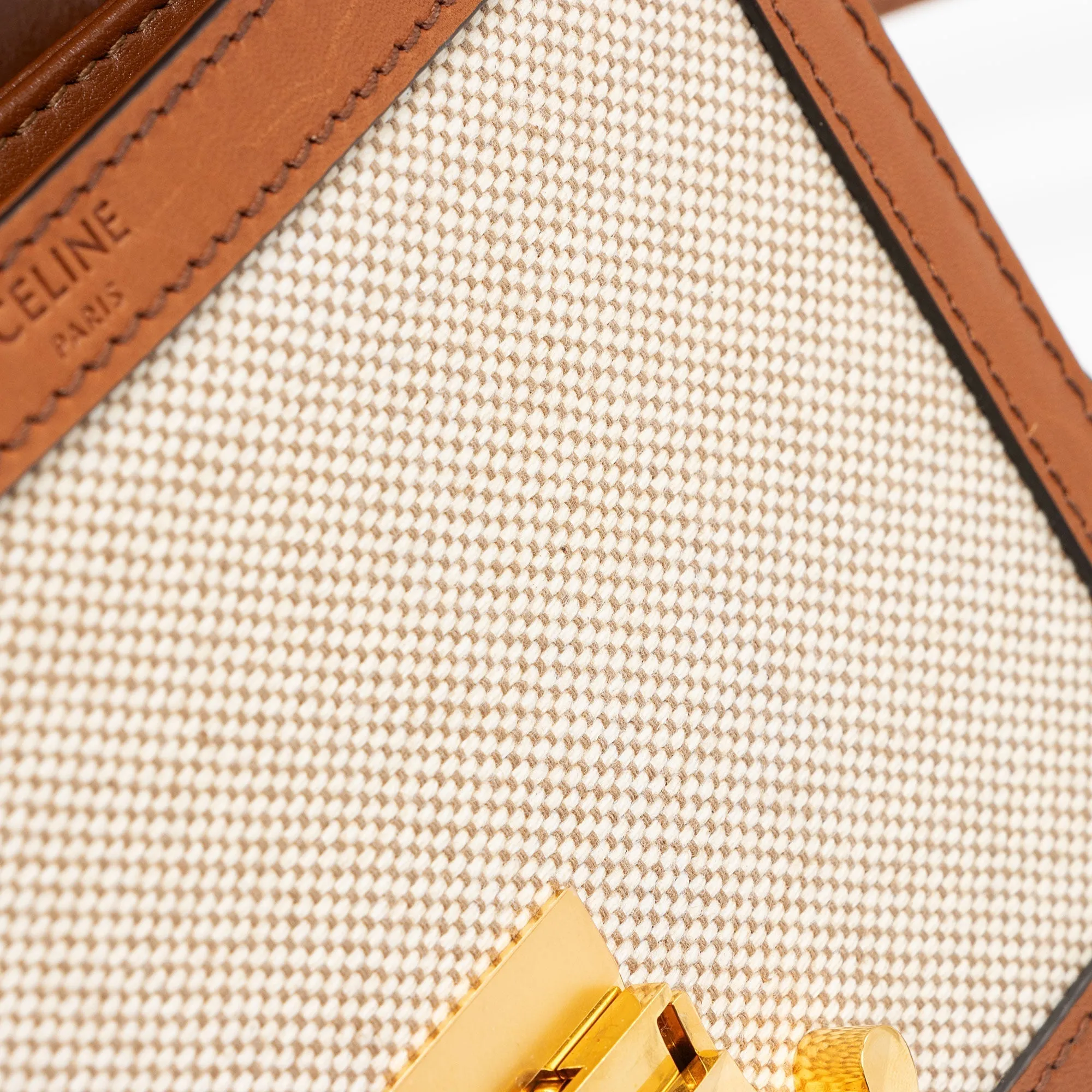 Celine Textile Calfskin Triomphe Teen Shoulder Bag