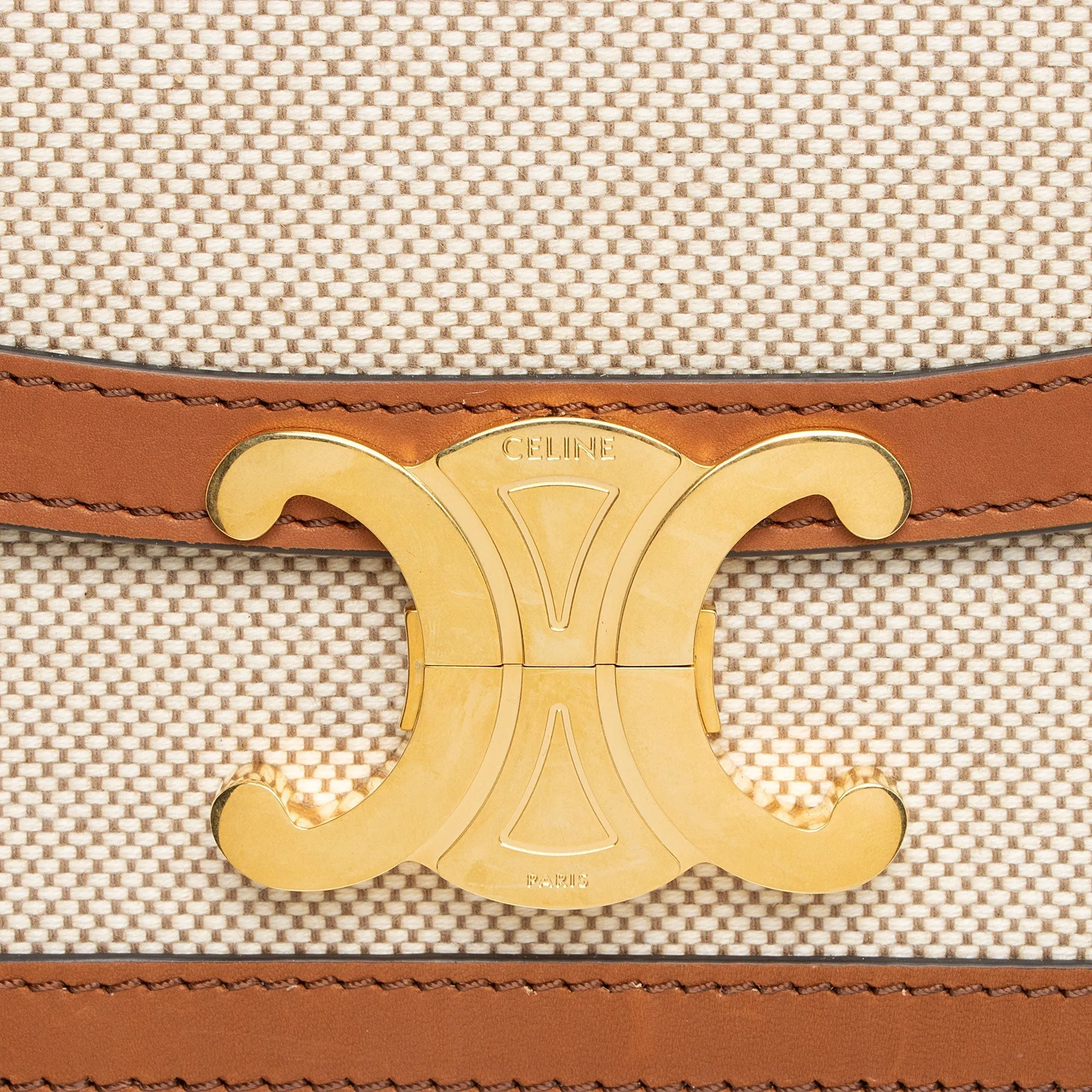 Celine Textile Calfskin Triomphe Teen Shoulder Bag