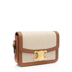 Celine Textile Calfskin Triomphe Teen Shoulder Bag