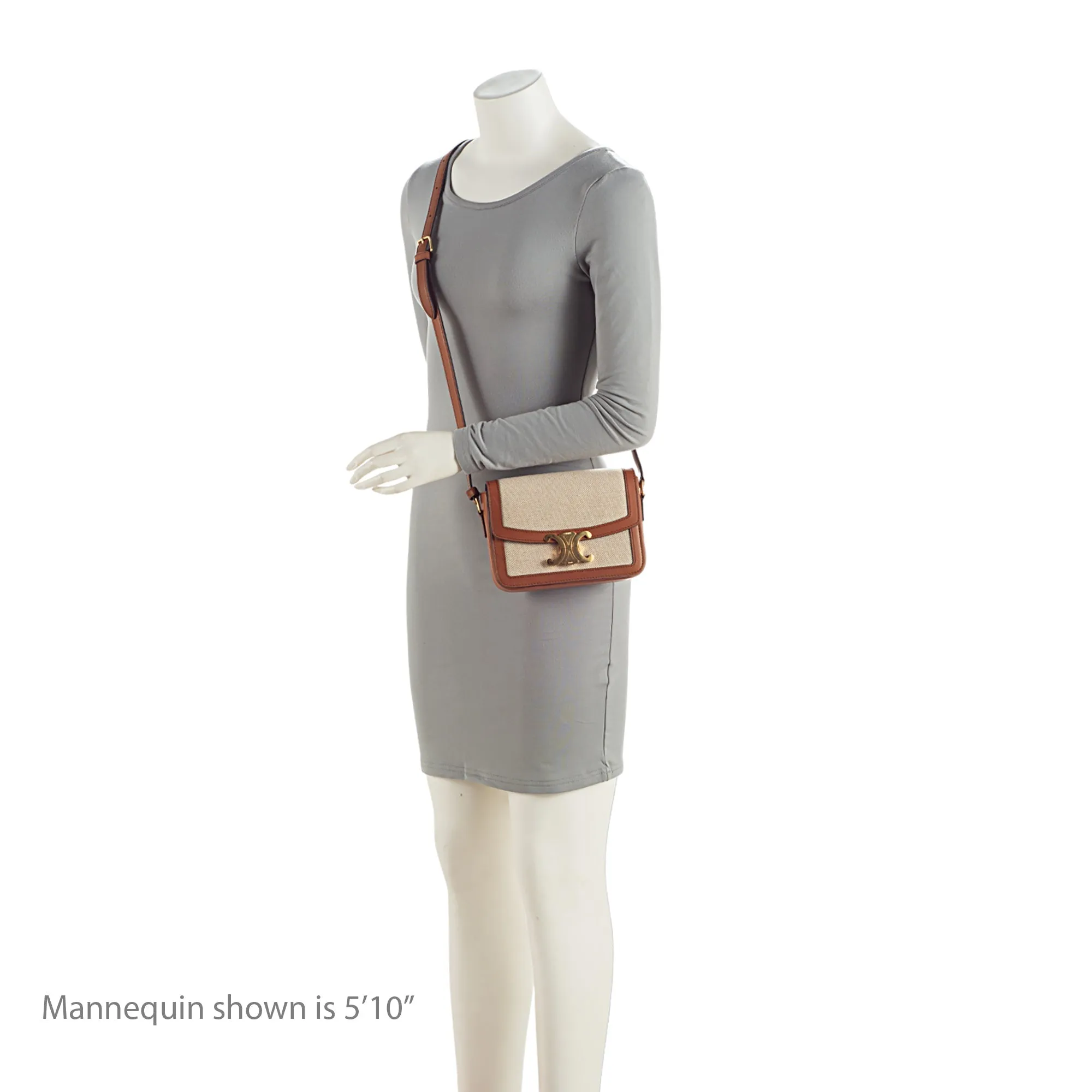 Celine Textile Calfskin Triomphe Teen Shoulder Bag