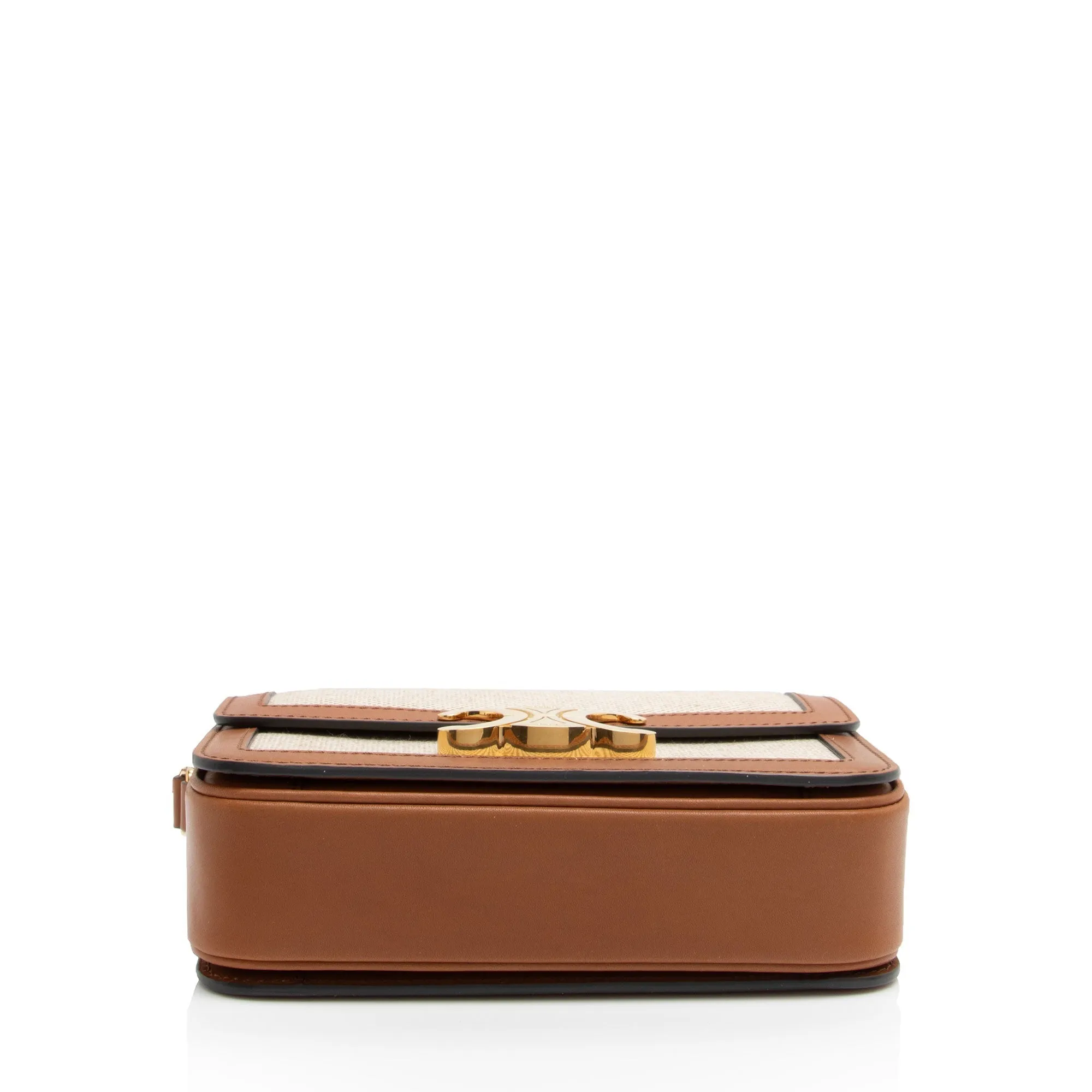 Celine Textile Calfskin Triomphe Teen Shoulder Bag