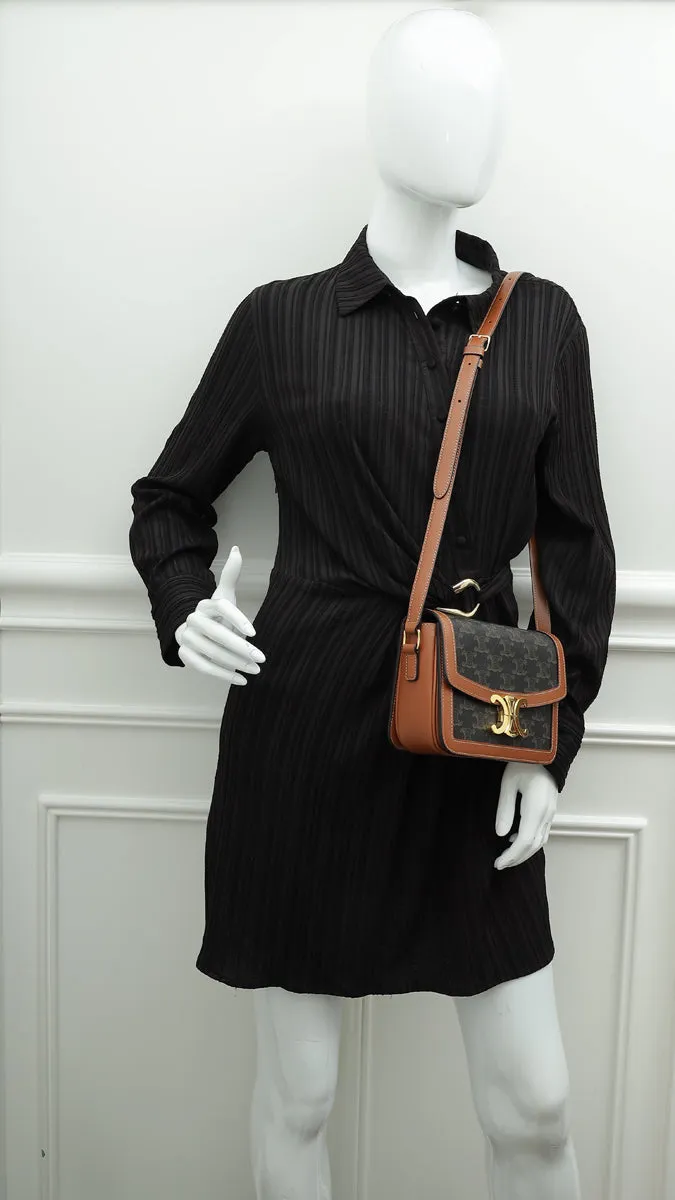 Celine Tricolor Teen Triomphe Flap Shoulder Bag