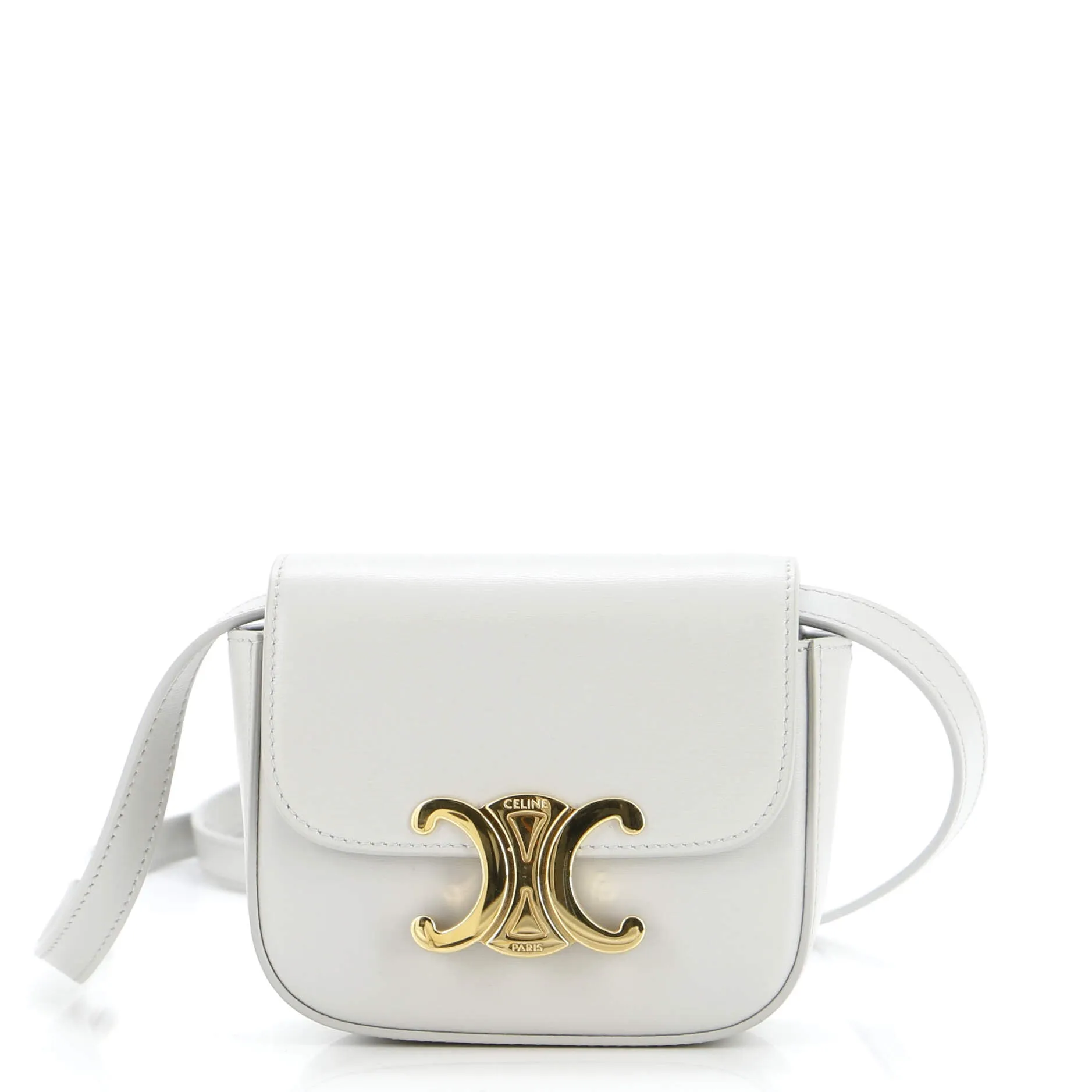 CELINE Triomphe Shoulder Bag Smooth Calfskin Mini