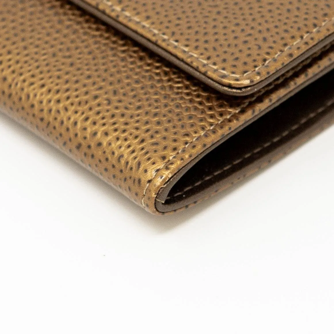 Chanel Bronze Caviar Flap Card Holder