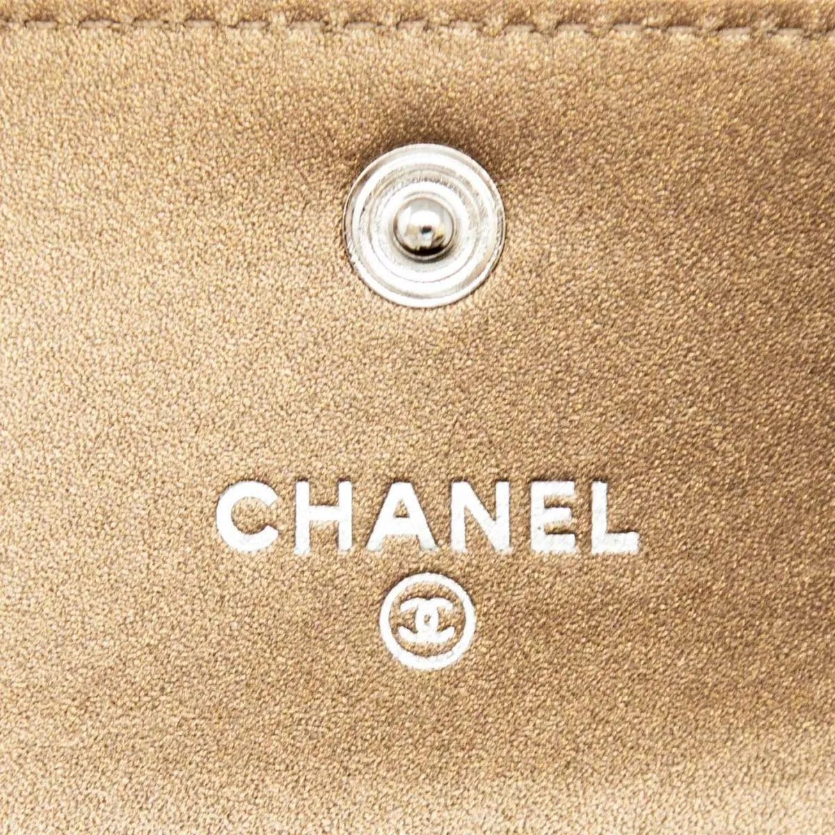 Chanel Bronze Caviar Flap Card Holder