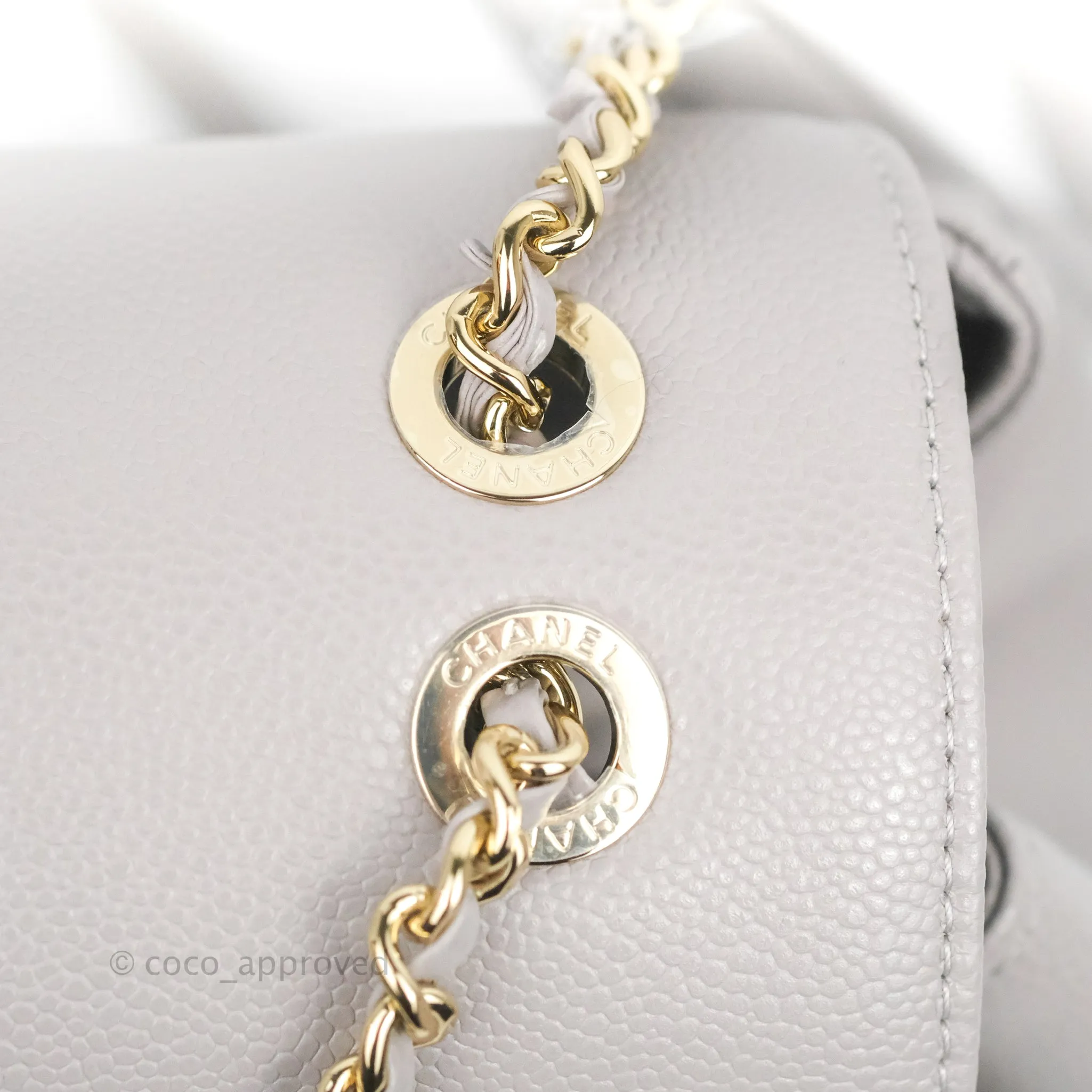 Chanel Quilted Business Affinity Backpack Grey Caviar Gold Hardware