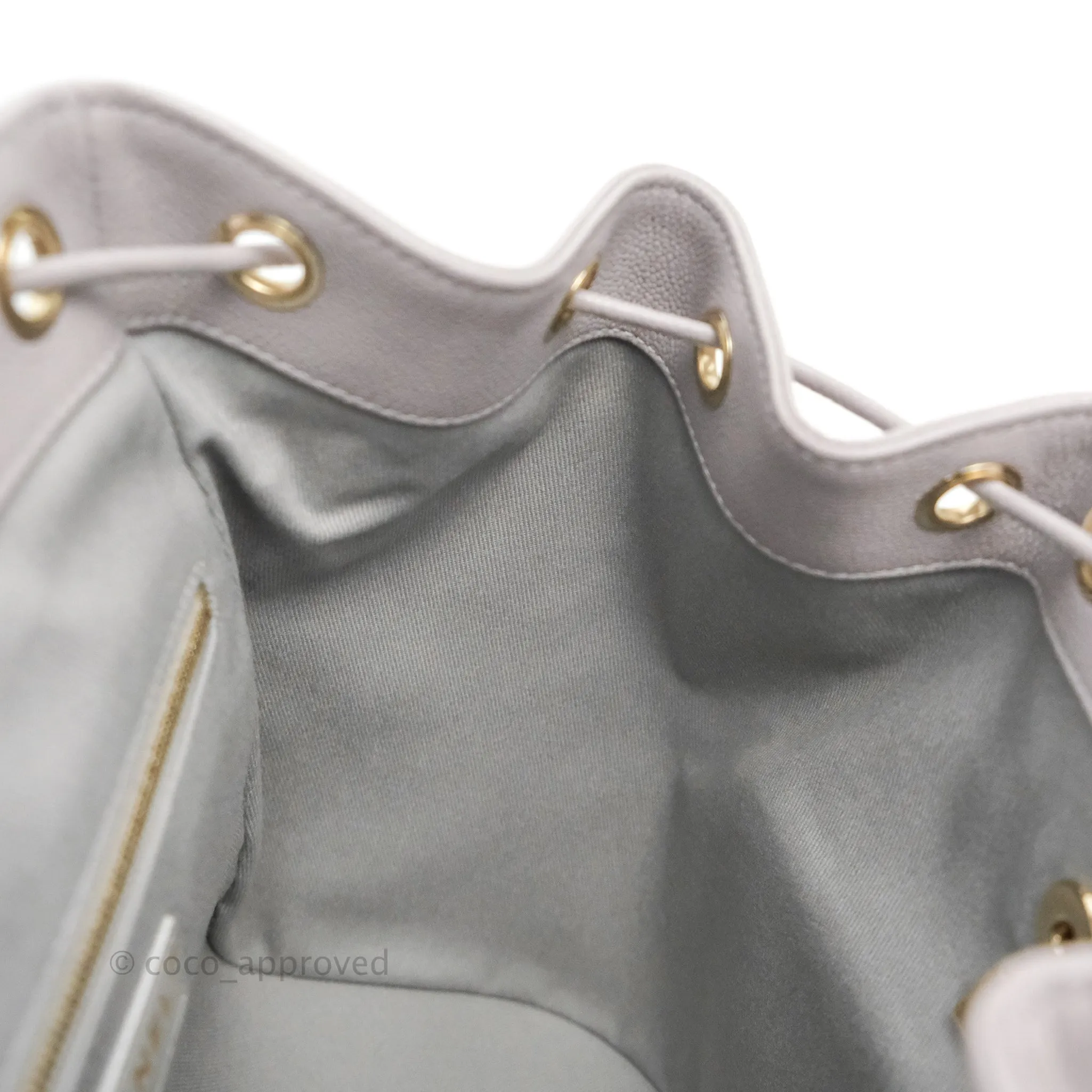 Chanel Quilted Business Affinity Backpack Grey Caviar Gold Hardware
