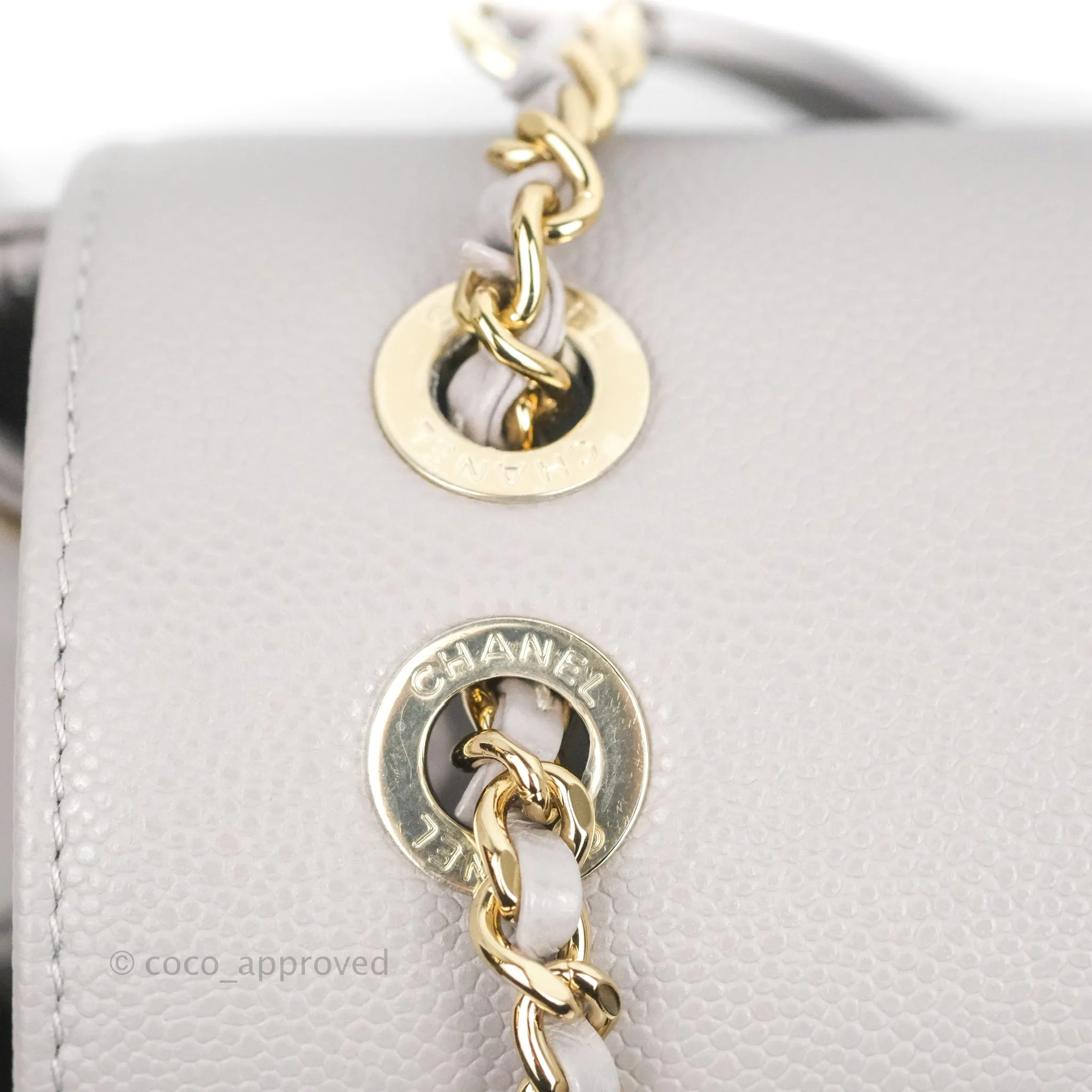 Chanel Quilted Business Affinity Backpack Grey Caviar Gold Hardware