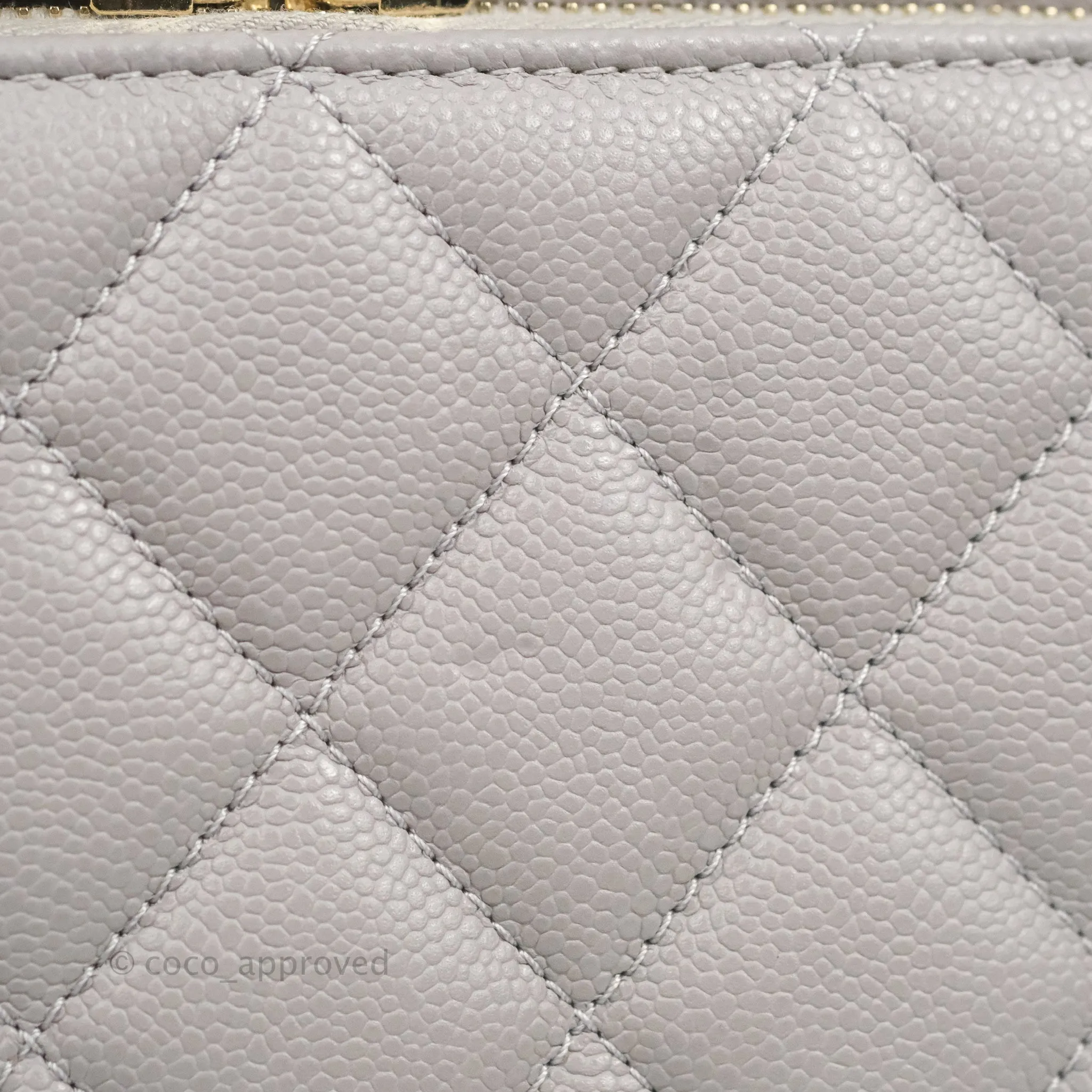 Chanel Quilted Business Affinity Backpack Grey Caviar Gold Hardware