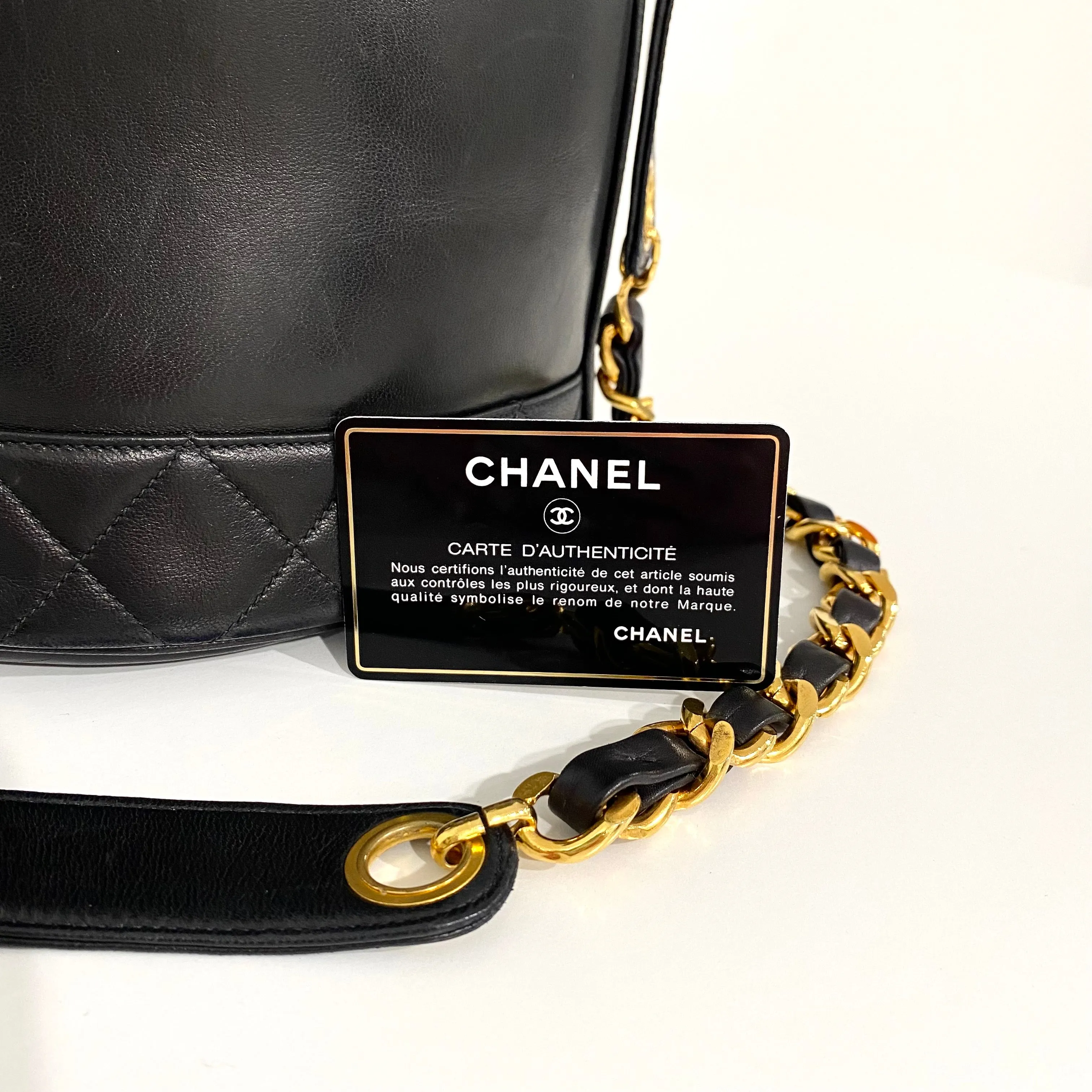 Chanel Vintage Black Bucket Bag