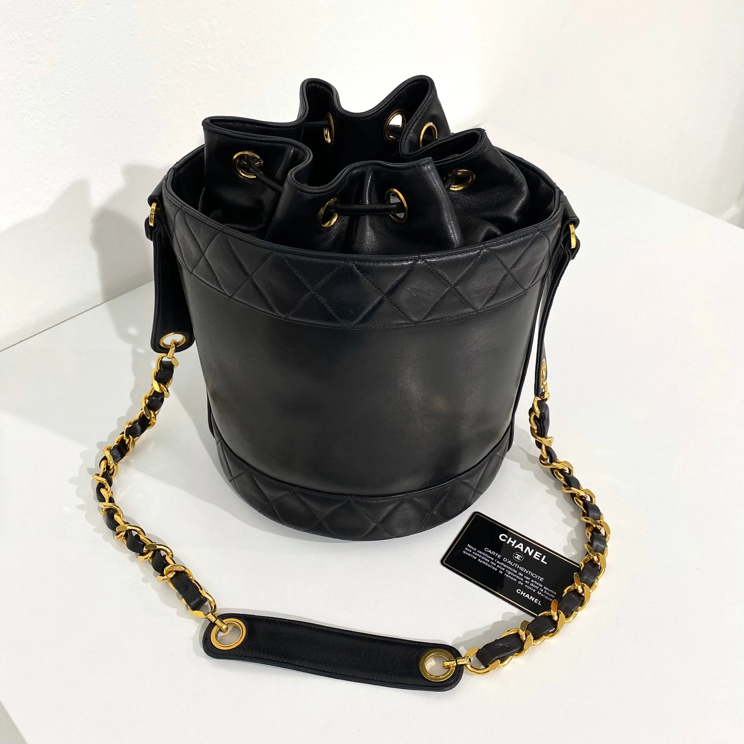 Chanel Vintage Black Bucket Bag