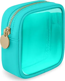 Clear Makeup Bag Mini Cosmetic Bag Women Clear Pouch Zipper Cute Pouches Make Up Travel Toiletry Purse Organizer Bags (Green-1, MIni)