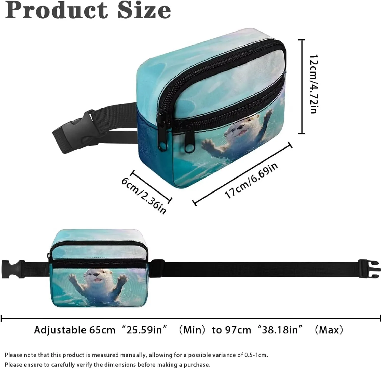 Cozeyat Otter Kids Fanny Pack for Girls 6-8 8-10 10-12 Girls Cross Body Purse Bum Bag Cute Cartoon Wasit Bag Travel Belt Bag for Outdoor Activity