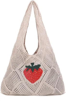 Crochet Mesh Beach Tote Shoulder Handbags Hobo Summer Aesthetic Women's Bag