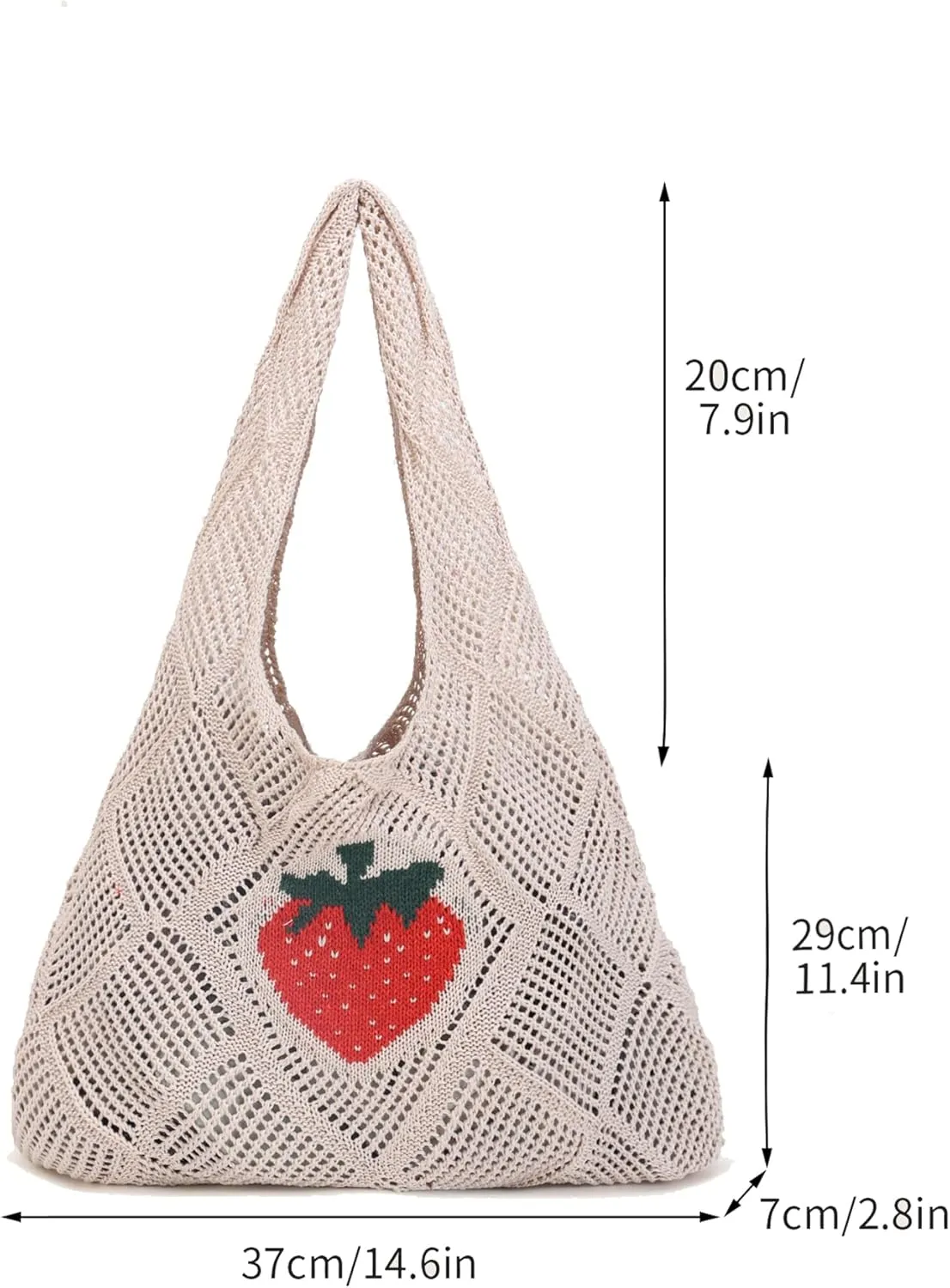 Crochet Mesh Beach Tote Shoulder Handbags Hobo Summer Aesthetic Women's Bag