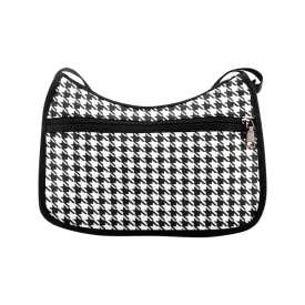 Crossbody Bag - Classic Black and White Houndstooth