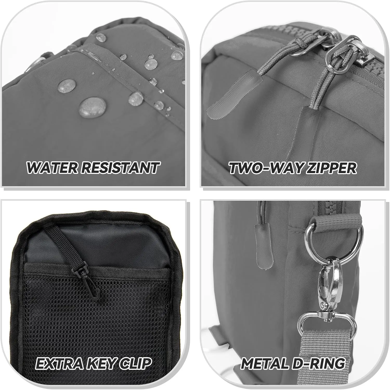 Crossbody Bag Sling bag for Women Men with RFID Card Slot - 5in1 Fanny Packs for Women Cross Body with 2 Adjustable Straps