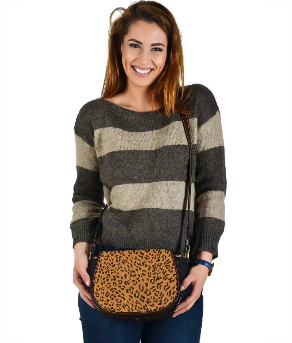 Custom Saddle Bag (Canvas) – Leopard Print | Gift Ideas, Shoulder Bags for Women, Over the Shoulder Bag, Crossbody Bags for Women