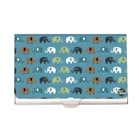 Designer Visiting Card Holder Nutcase - Elephant (Blue)
