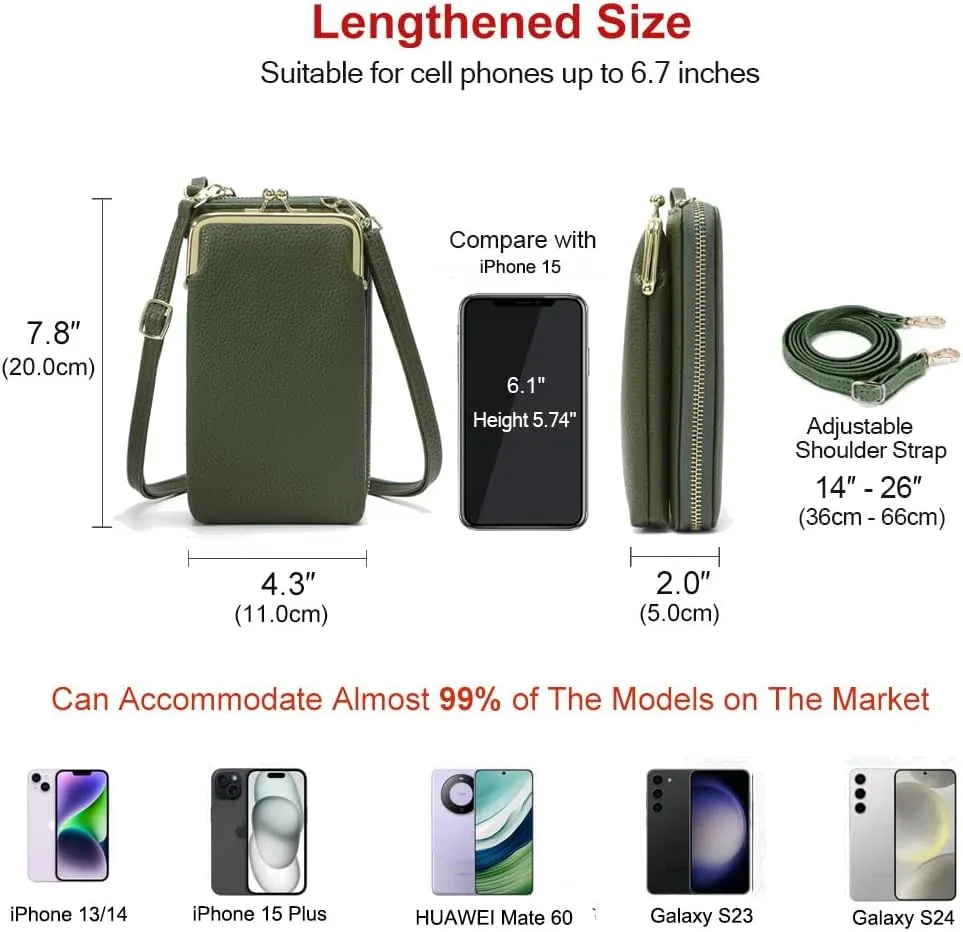 EASTNIGHTS Small Crossbody Phone Bag for Women Cell Phone Purse Wallet Kiss Lock Cute Shoulder Bag with Credit Card Slots