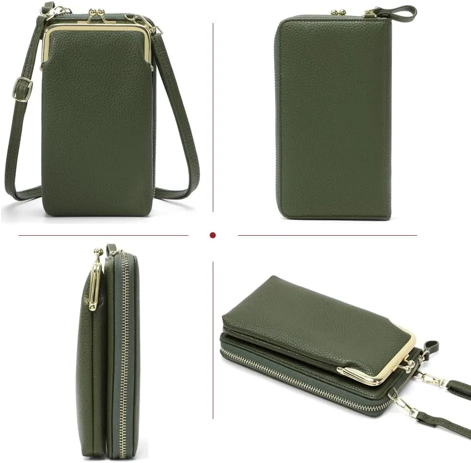 EASTNIGHTS Small Crossbody Phone Bag for Women Cell Phone Purse Wallet Kiss Lock Cute Shoulder Bag with Credit Card Slots