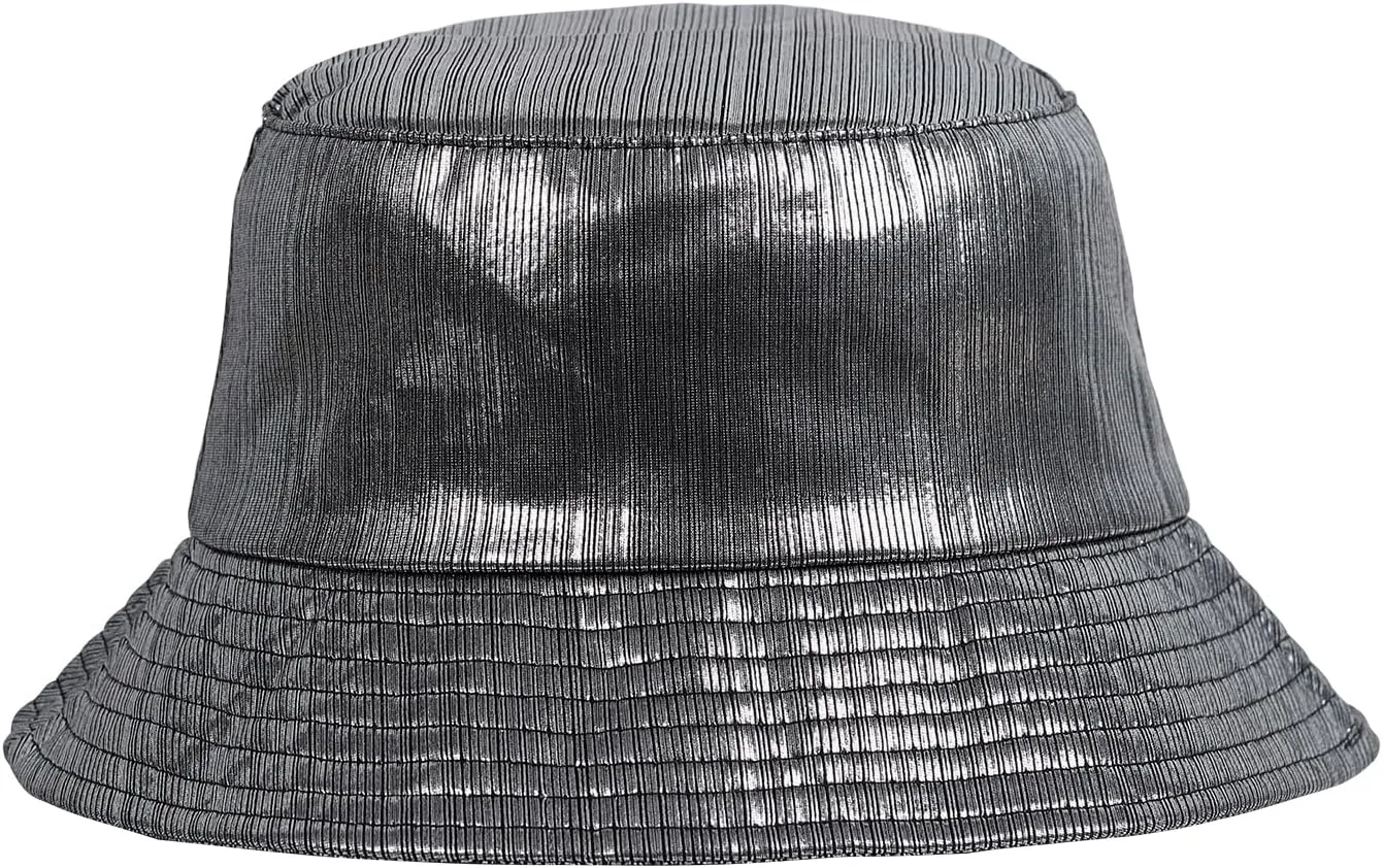 Eigso Unisex Fashionable Wild Camping Bucket Hat Sun Protection Flexible Fold Furry Metallic Finish