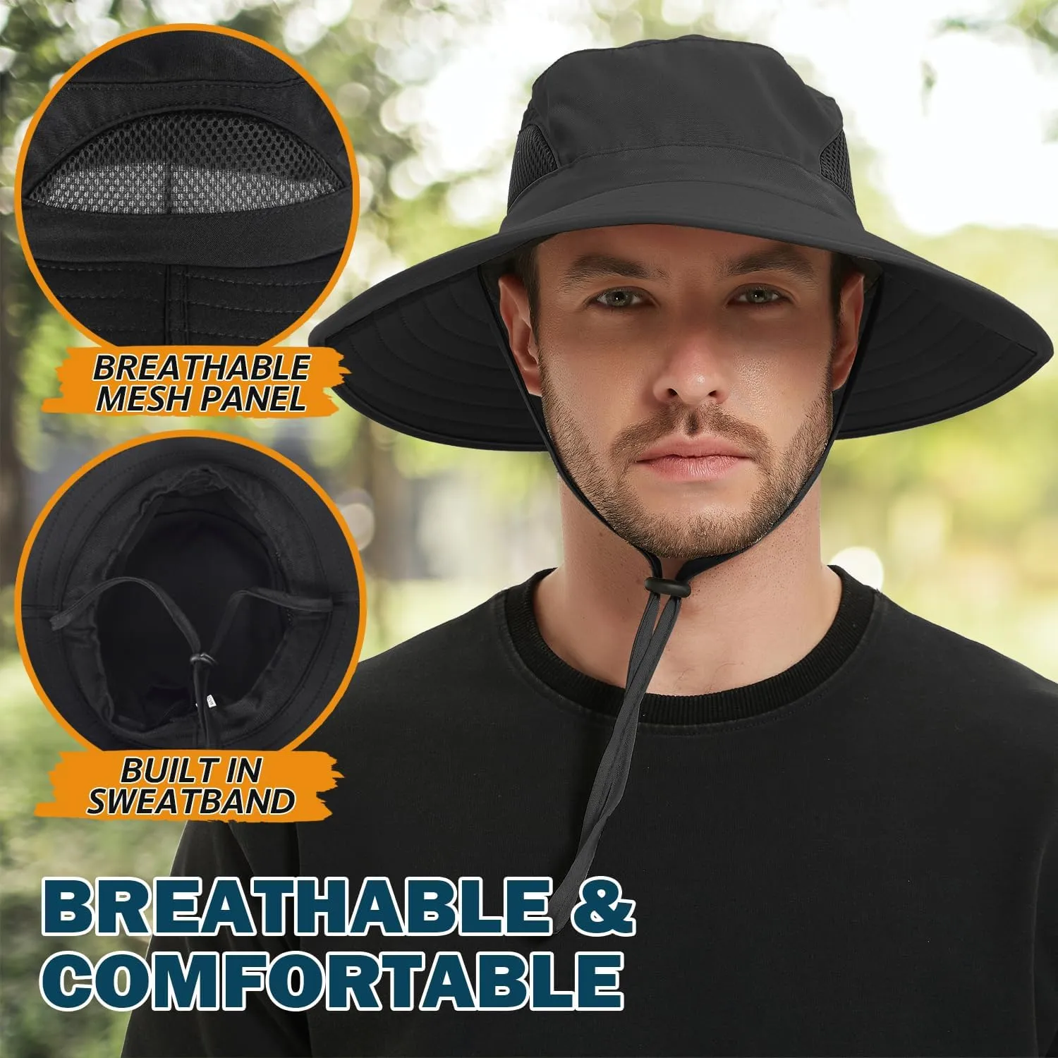 EINSKEY Wide Brim Sun Hat, UPF 50  UV Protection Waterproof Packable Bucket Hat for Men & Women, Fishing Hiking Beach Garden