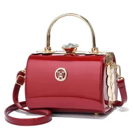 Elegant Small Square Bright Leather Handbag - High-Quality Women's Shoulder Bag
