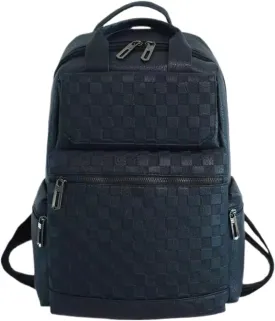 Fashion PU soft leather backpack, student schoolbag, large capacity laptop bag, business travel multifunctional backpack(black)