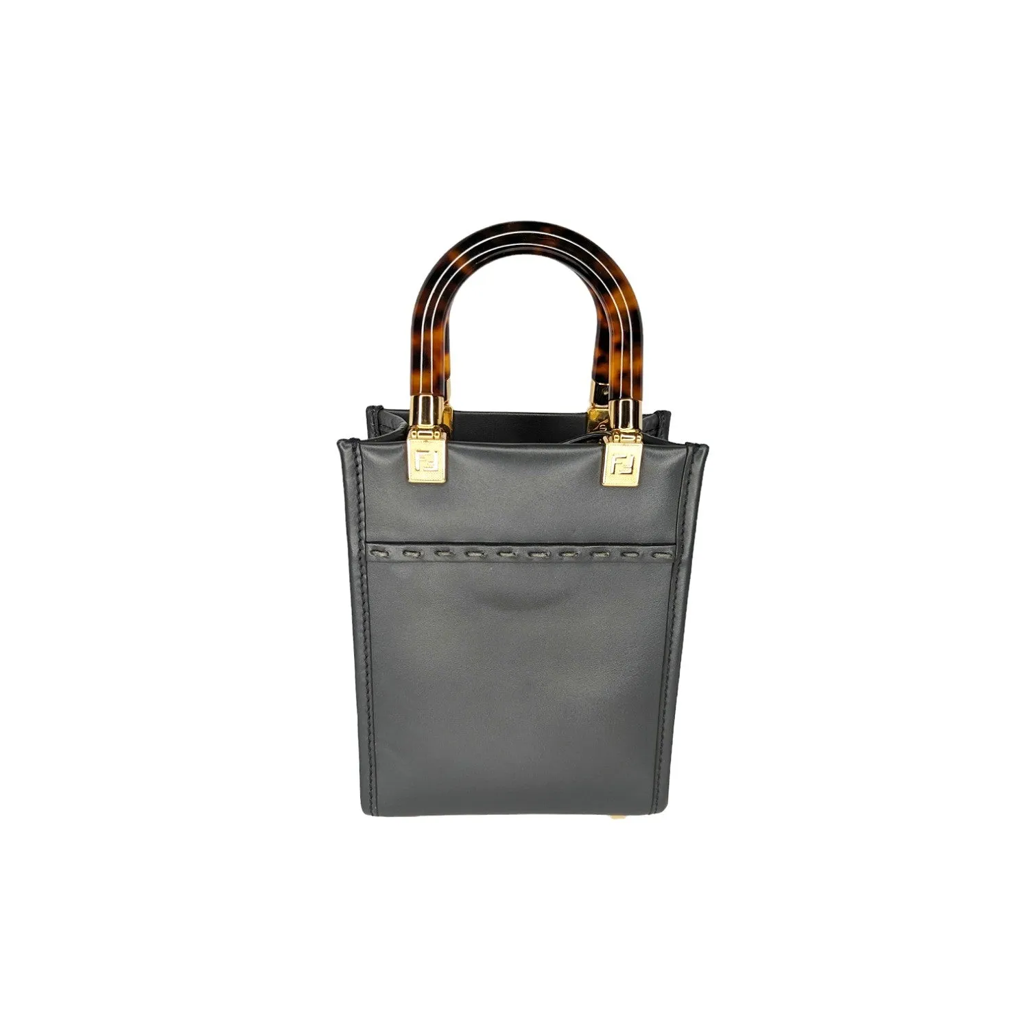Fendi Gray Sunshine Mini Crossbody Shopper Tote