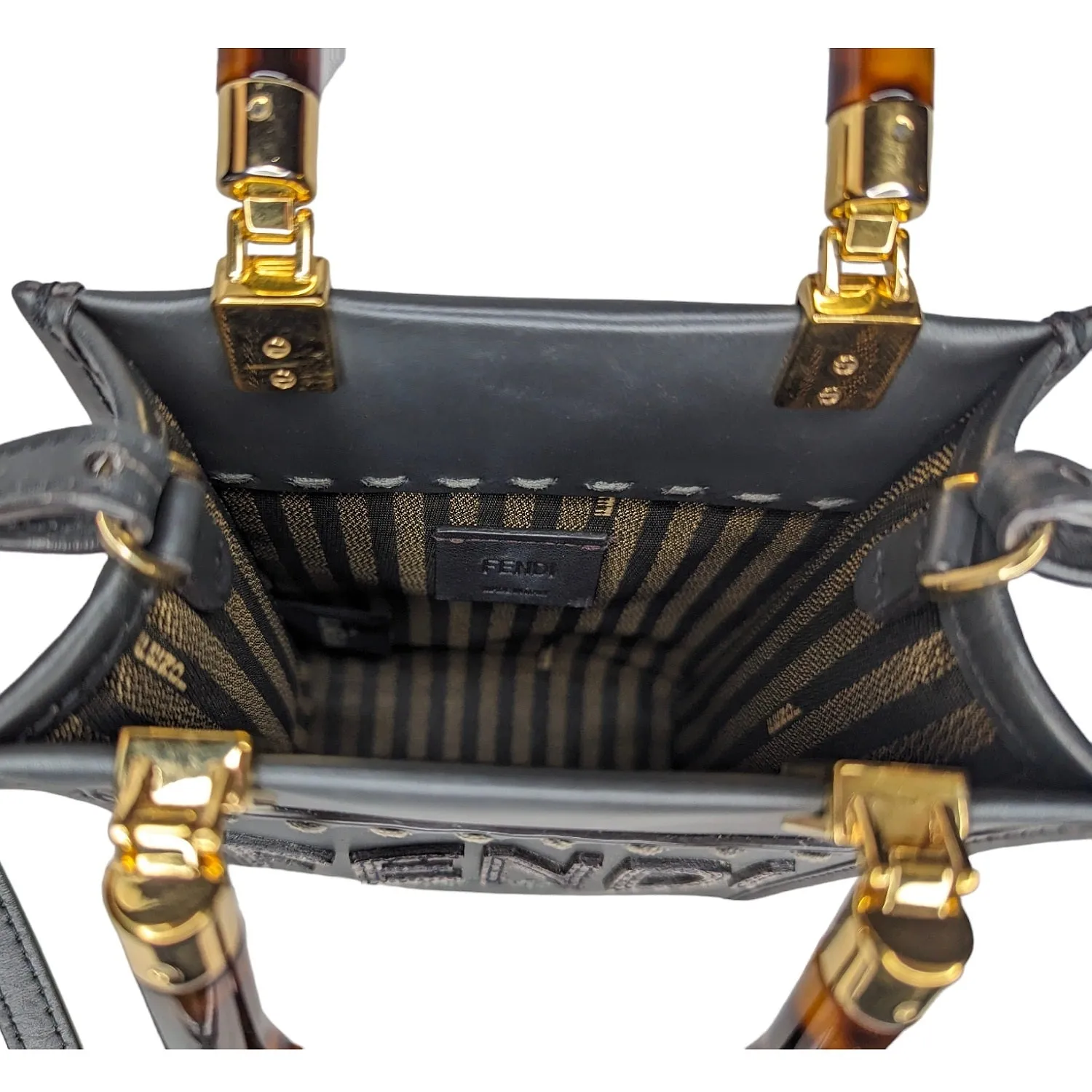 Fendi Gray Sunshine Mini Crossbody Shopper Tote