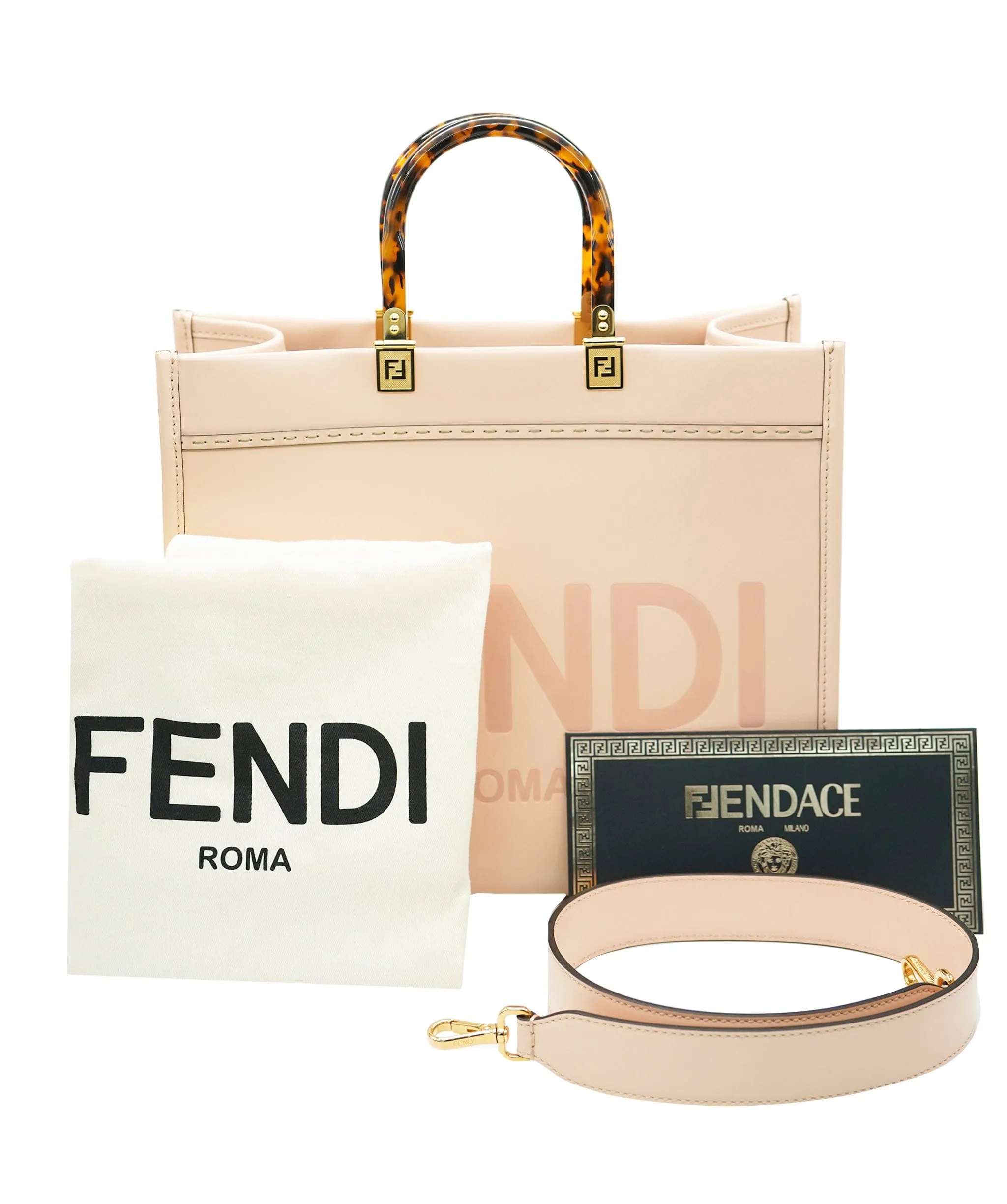 Fendi pink large leather sunshine tote  - AJC0782