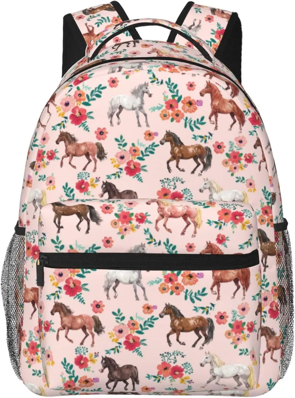 Horse Backpack for Boys Girls Bookbags Lightweight Adjustable Elementary Middle High School Bags for Kids Children Teenagers Travel Daypack Laptop Hiking Backpacks