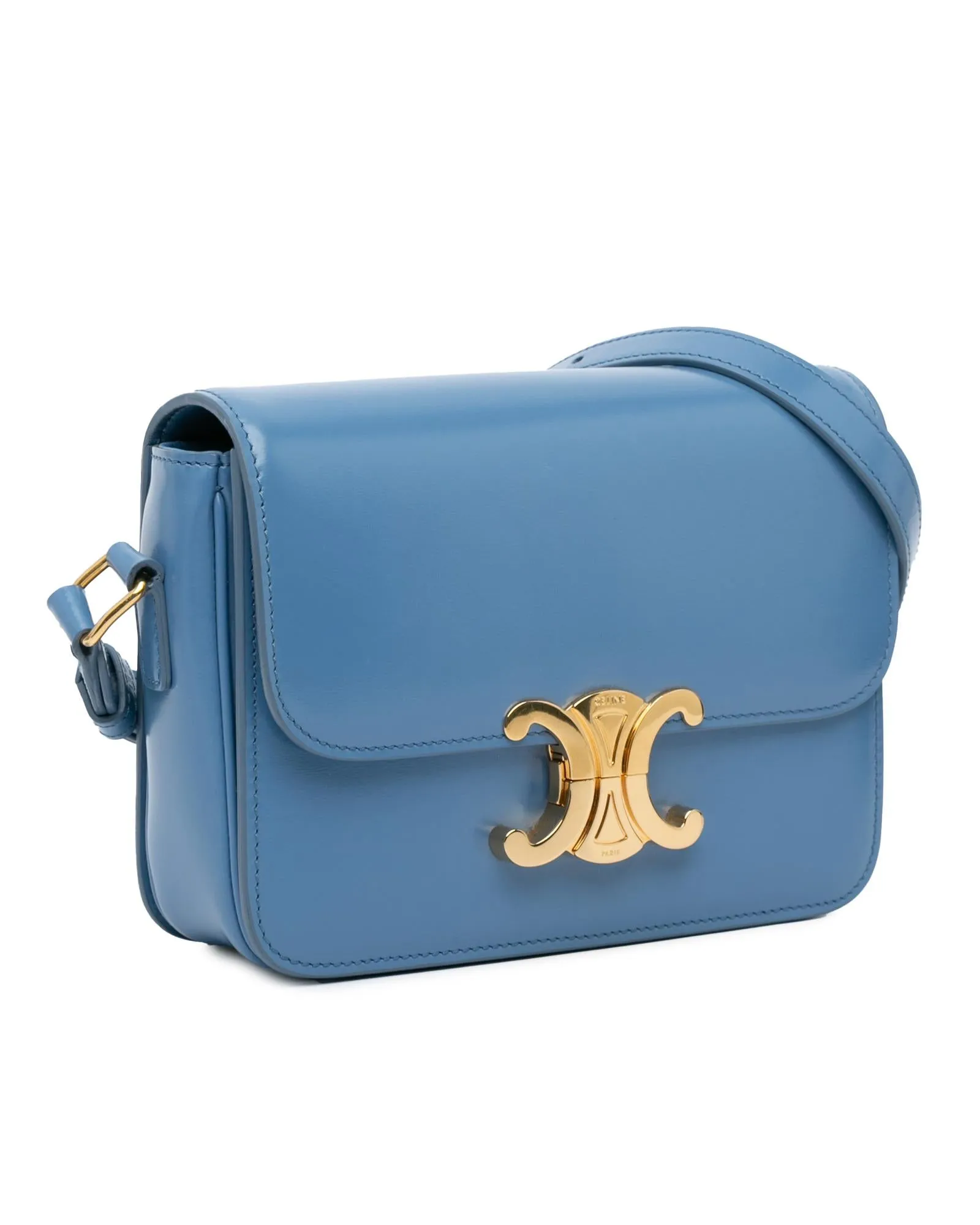 Leather Crossbody Bag with Push Lock Closure