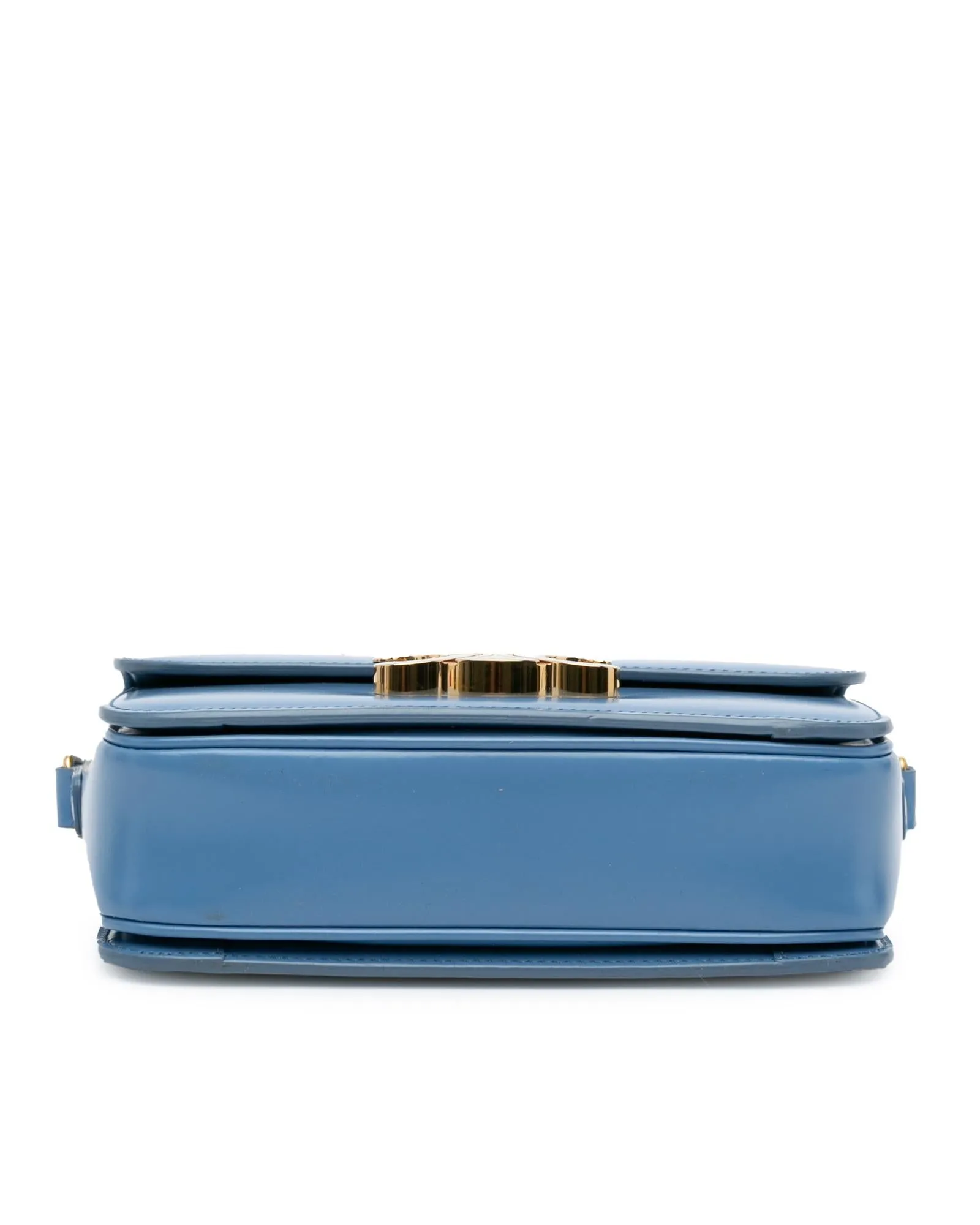 Leather Crossbody Bag with Push Lock Closure