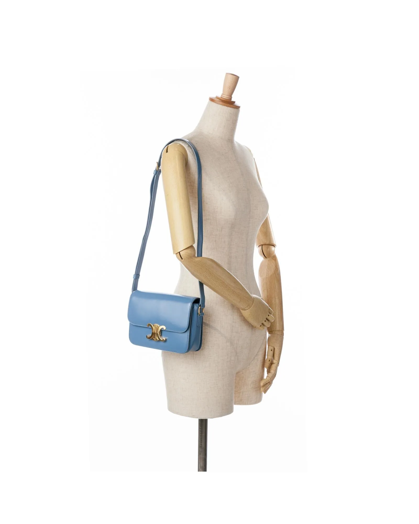Leather Crossbody Bag with Push Lock Closure