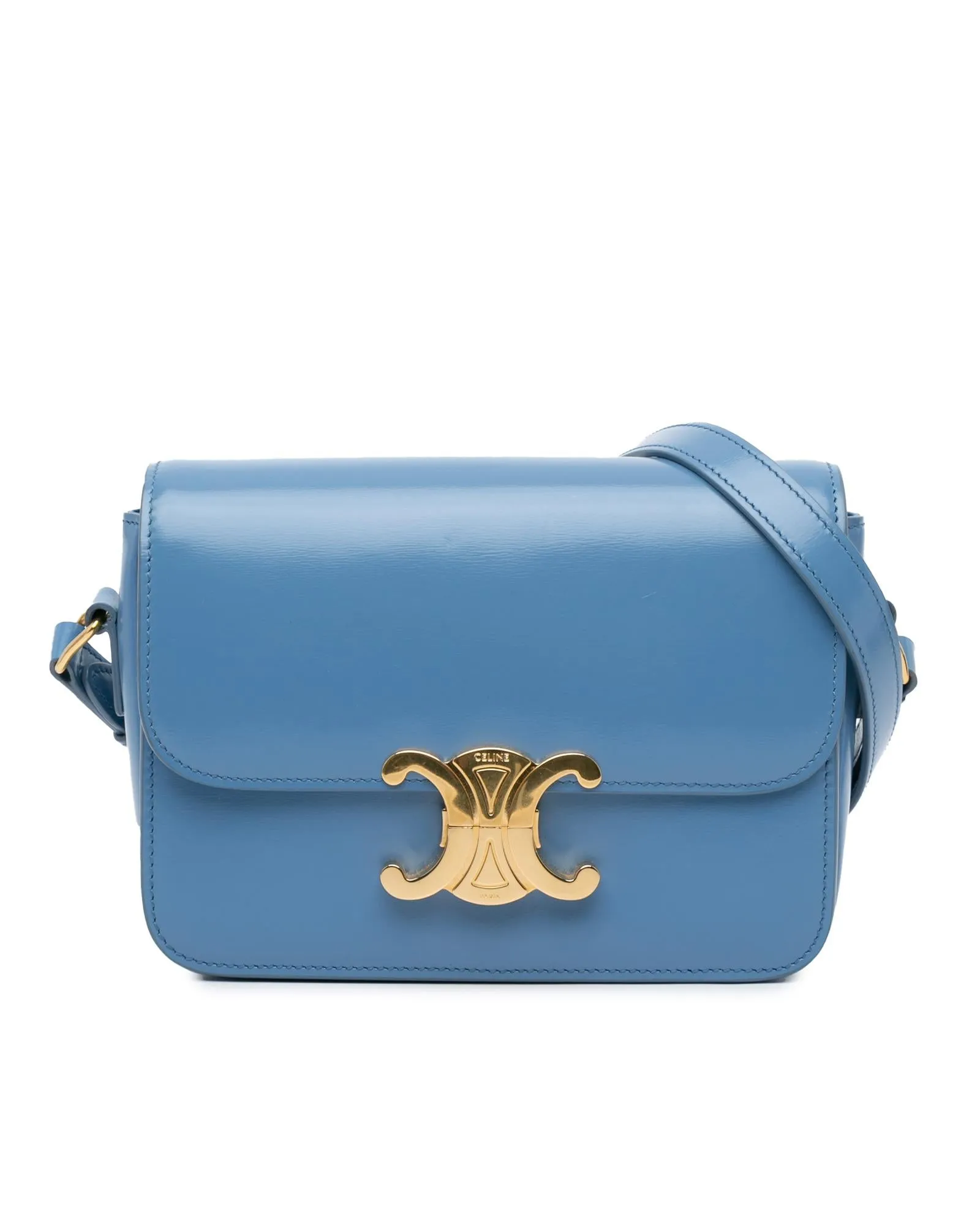 Leather Crossbody Bag with Push Lock Closure