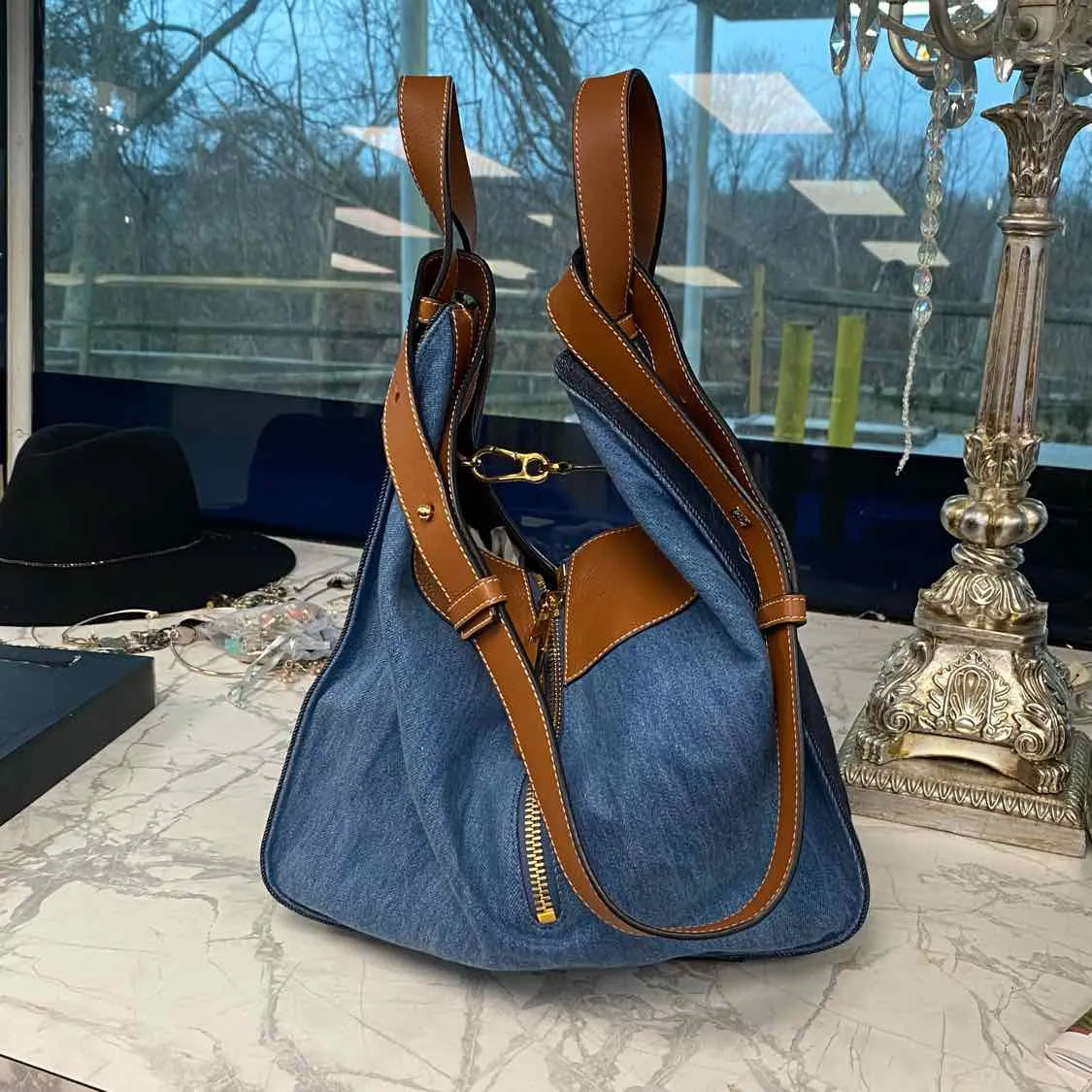 Loewe Denim Denim Hobo Bag