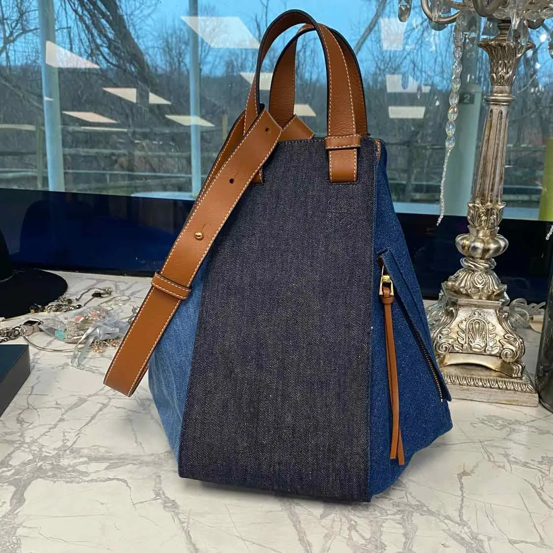 Loewe Denim Denim Hobo Bag